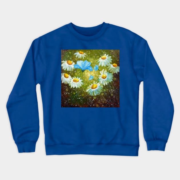 Daisies in the field Crewneck Sweatshirt by OLHADARCHUKART